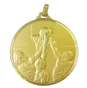Gold Faceted Basketball Medal (size: 42mm) - 253F/42G