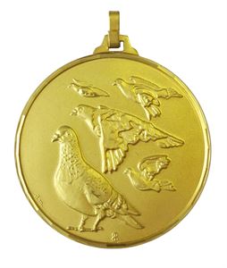 Gold Faceted Pigeon Medal (size: 52mm) - 340/52G