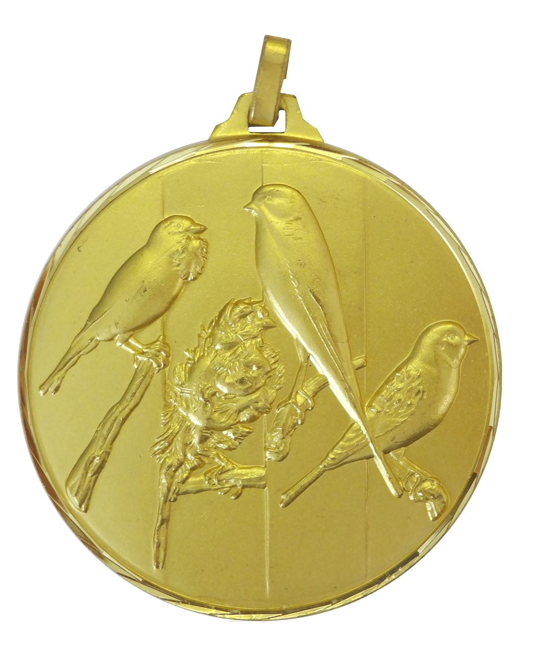Gold Faceted Bird Medal (size: 52mm) - 341F