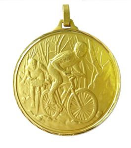 Gold Faceted Mountain Bike Medal (size: 52mm) - 203F