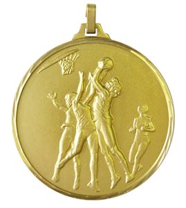 Gold Faceted Netball Medal (size: 42mm) - 255F