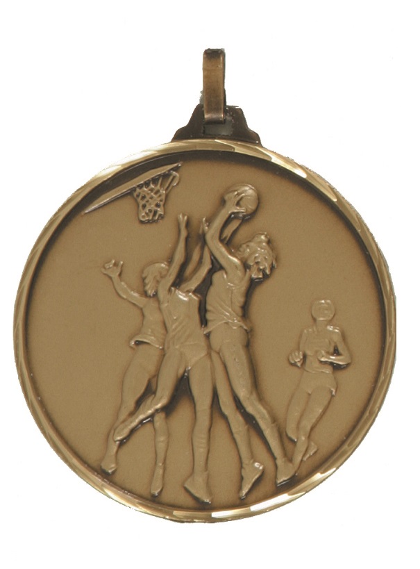 Bronze Faceted Netball Medal (size: 42mm) - 255F
