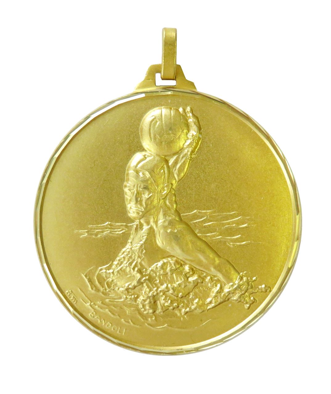 Gold Faceted Water Polo Medal (size: 52mm) - 258F