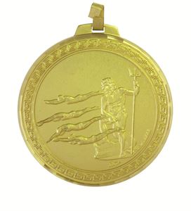Gold Faceted Female Swimming Medal (size: 70mm) - 247F