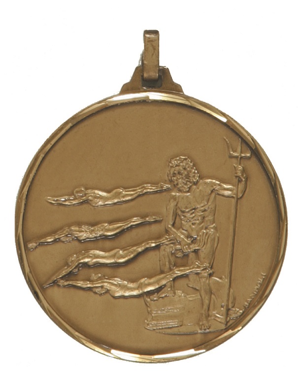 Bronze Faceted Female Swimming Medal (size: 52mm) - 247F