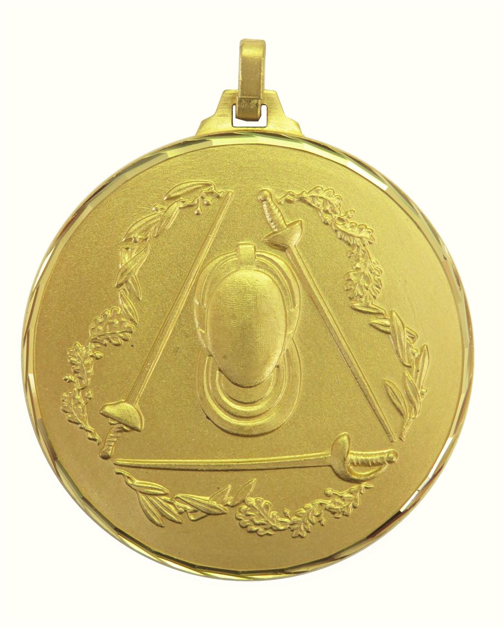 Gold Faceted Fencing Medal (size: 52mm) - 367/52G