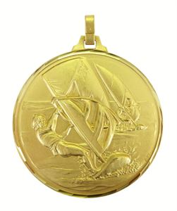 Gold Faceted Windsurfing Medal (size: 52mm) - 356F/52G