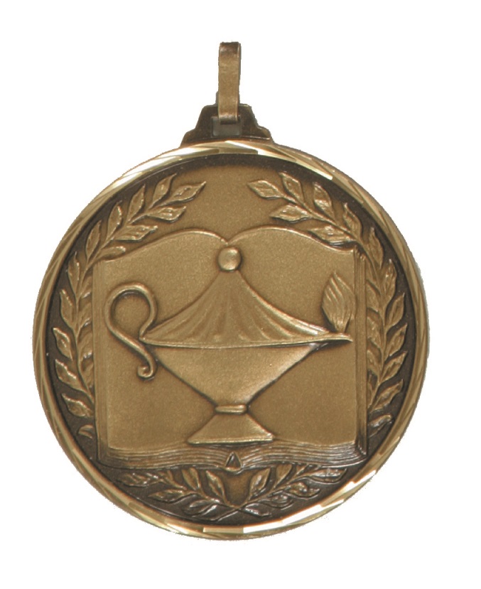 Bronze Faceted Academic Medal (size: 52mm) - 231F/52B