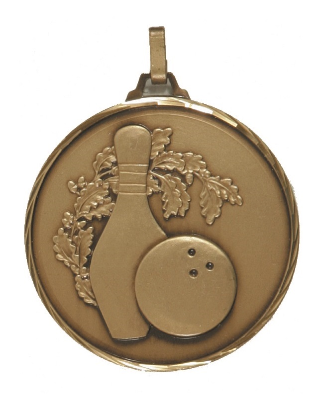 Bronze Faceted Ten Pin Bowling Medal (size: 42mm and 52mm) - 366F