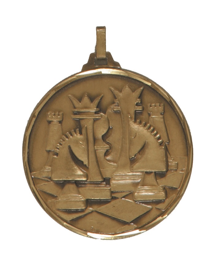 Bronze Faceted Chess Medal (size: 52mm) - 376F