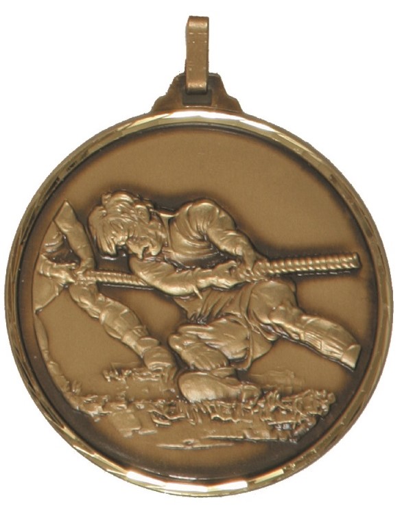 Bronze Faceted Tug-O-War Medal (size: 52mm) - 336F