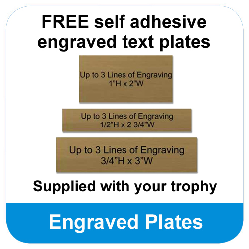 Free engraved text plate for the base of your cup