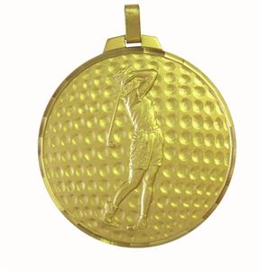 Gold Faceted Female Golf Medal (size: 52mm and 70mm) - 399F