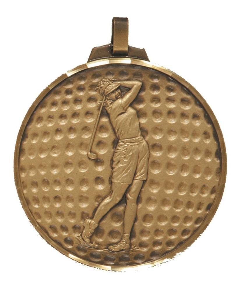 Bronze Faceted Female Golf Medal (size: 52mm and 70mm) - 399F