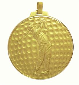 Gold Faceted Male Golf Medal (size: 42mm, 52mm, 60mm and 70mm) - 398F