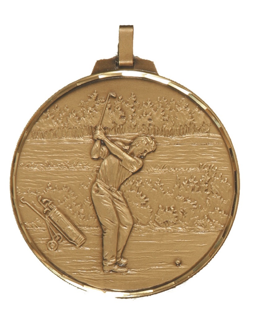 Bronze Faceted Male Golf Medal (size: 50mm and 70mm) - 398F