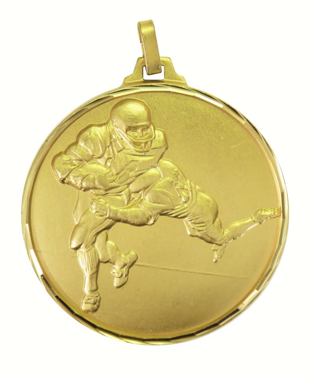 Gold Faceted American Football Medal (size: 52mm) - 282F