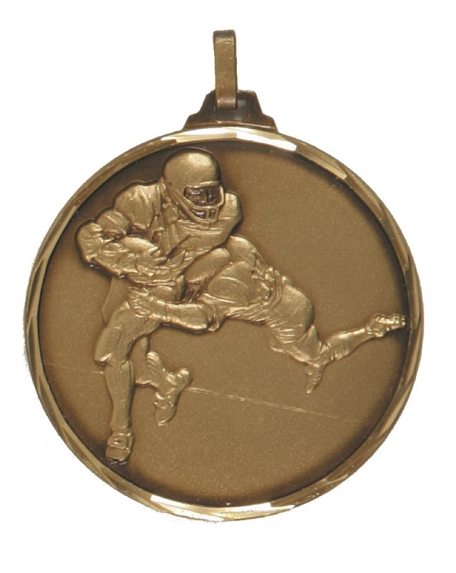Bronze Faceted American Football Medal (size: 52mm) - 282F