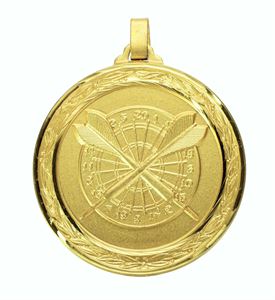 Gold Faceted Darts Medal (size: 60mm) - H38F