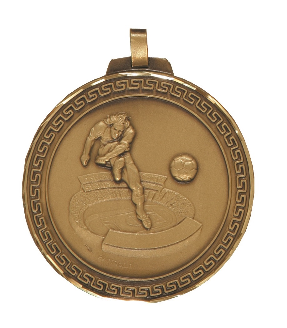Bronze Faceted Football Stadium Medal (size: 70mm) - 177F