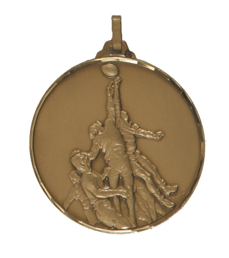 Bronze Faceted Rugby Lineout Medal (size: 42mm and 52mm) - 281F