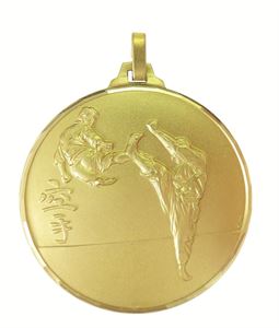 Gold Faceted Karate Medal (size: 52mm) - 127F