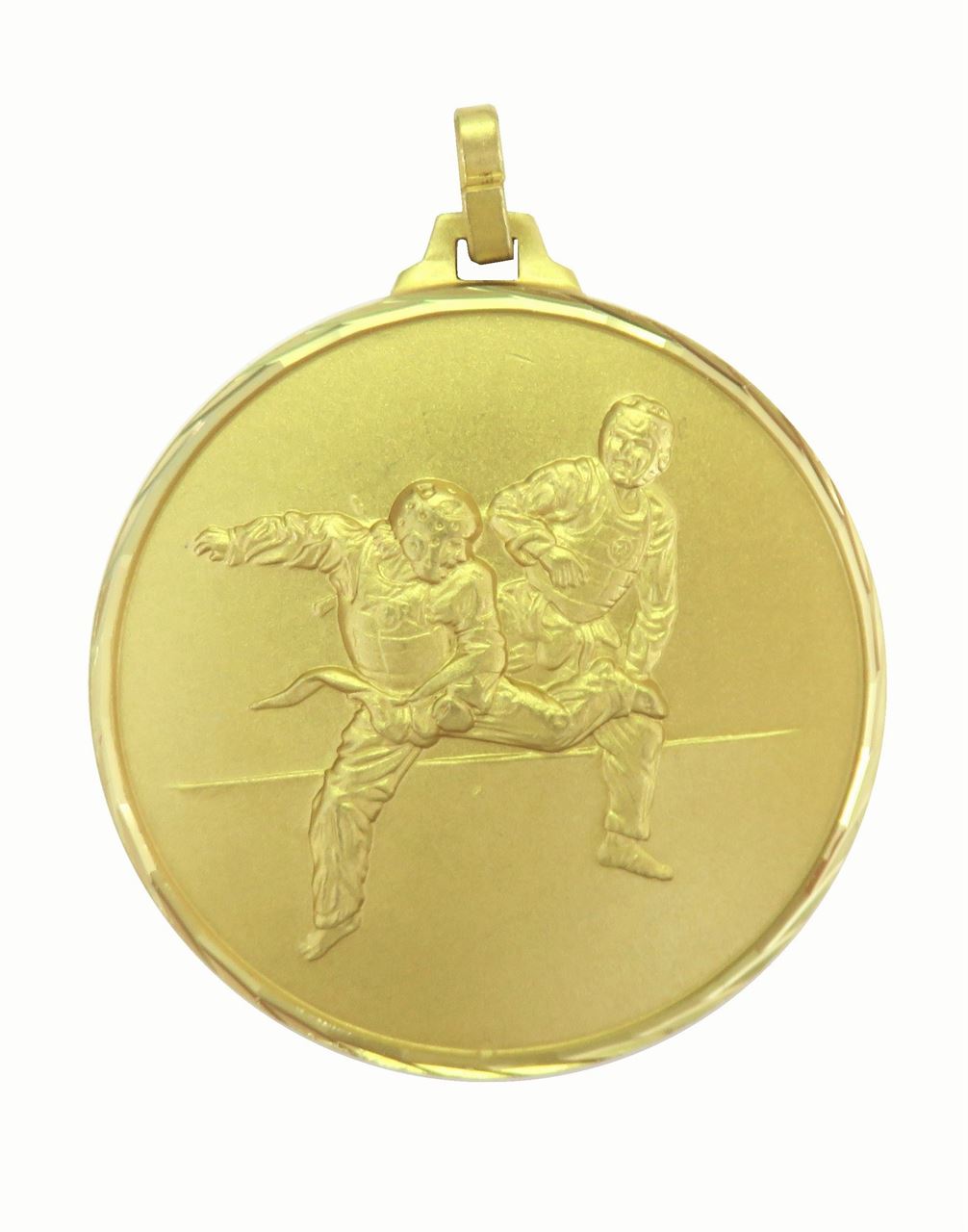 Gold Faceted Martial Arts Medal (size: 52mm) - 125F