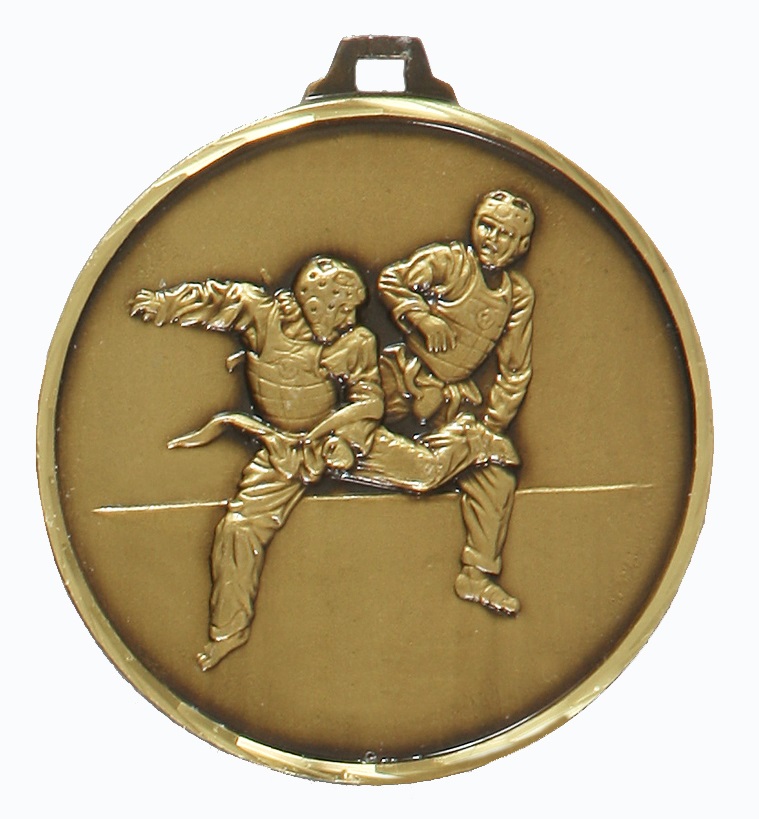 Bronze Faceted Martial Arts Medal (size: 52mm) - 125F