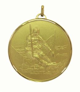 Gold Faceted Snowboarding Medal (size: 50mm) - 383F