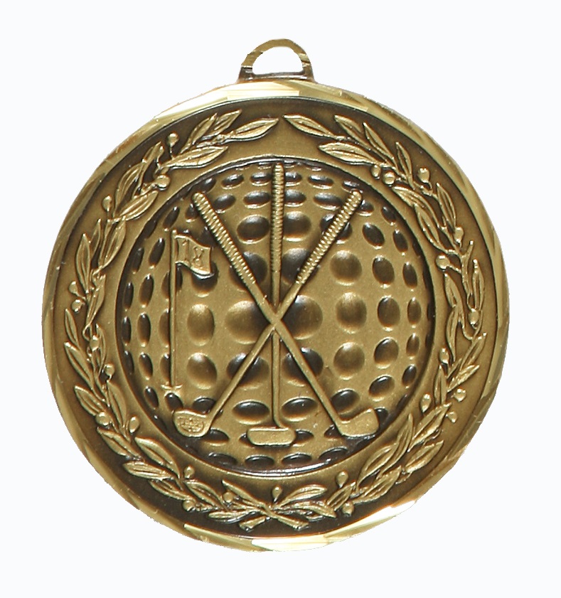 Bronze Premium Classic Golf Medal (size: 50mm) - 9654F