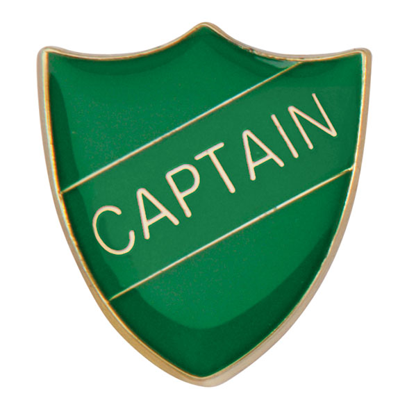 Captain Metal School Shield Badge - SB16101G