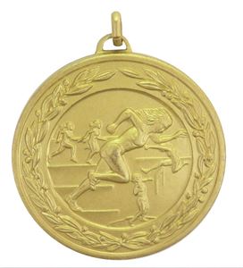 Gold Laurel Economy Female Track & Field Medal (size: 50mm) - 9683E
