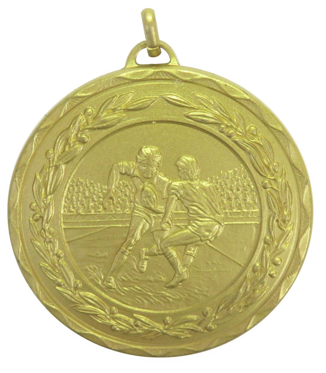 Gold Laurel Economy Rugby Medal (size: 50mm) - 4281E