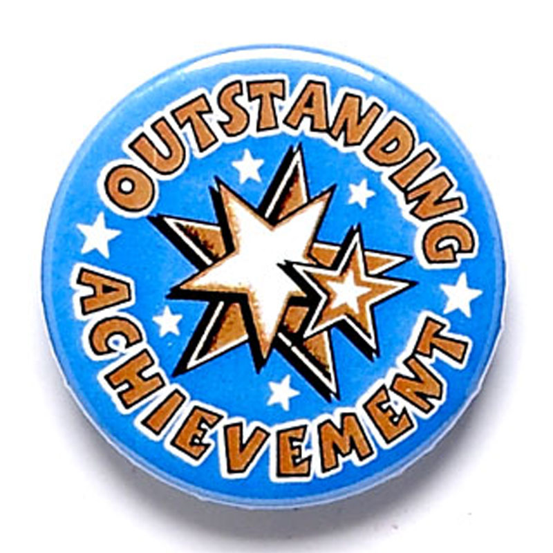 Outstanding Achievement School Button Badge - BA039