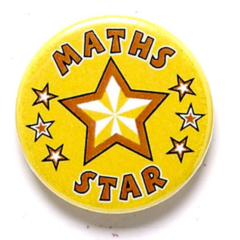 Maths Star School Button Badge - BA048