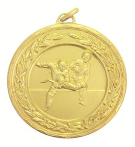 Gold Laurel Economy Martial Arts Medal (size: 50mm) - 4205E