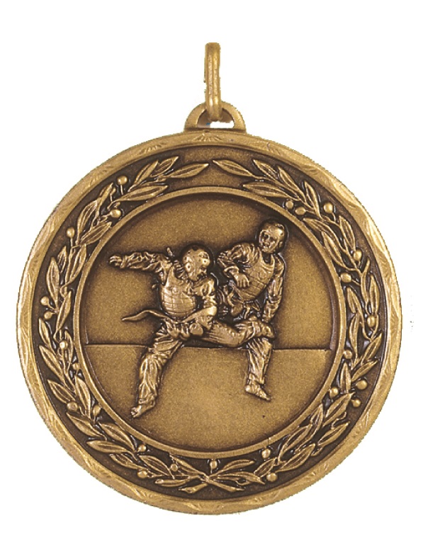 Bronze Laurel Economy Martial Arts Medal (size: 50mm) - 4205E