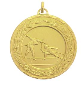 Gold Laurel Economy Fencing Medal (size: 50mm) - 4310E