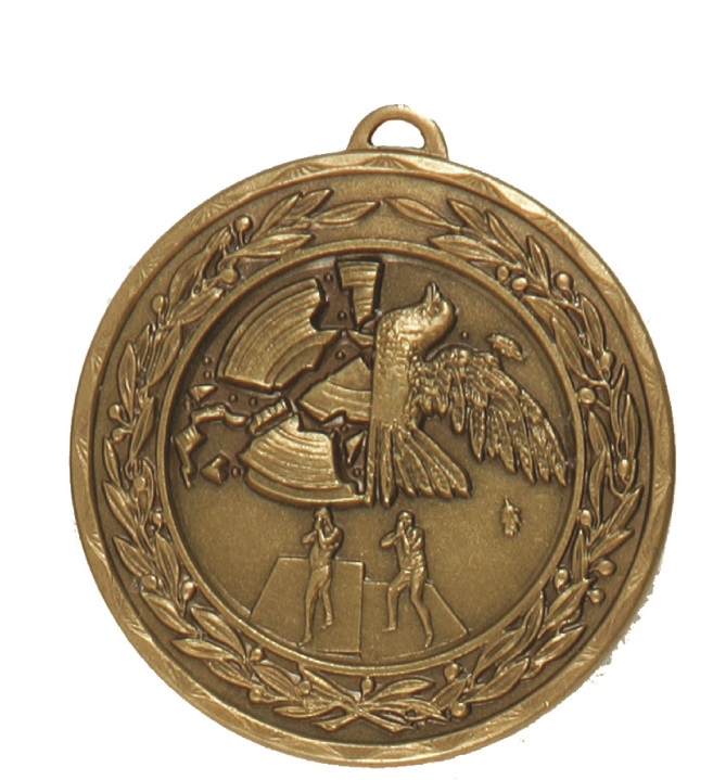 Bronze Laurel Economy Clay Pigeon Medal (size: 50mm) - 4190E