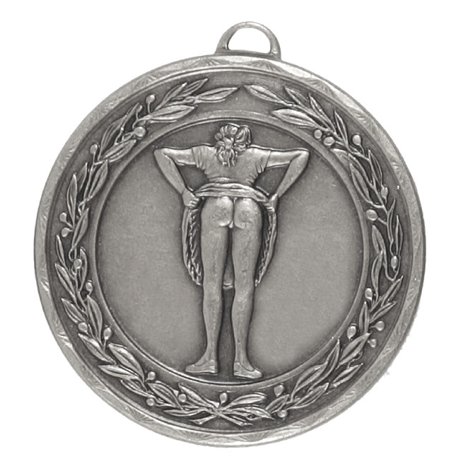 Silver Laurel Economy Bottom Place Medal (size: 50mm) - 4330E