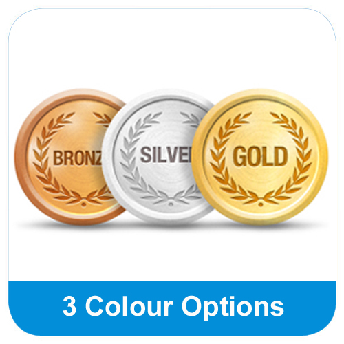 3 Colour Options - Gold/Silver/Bronze