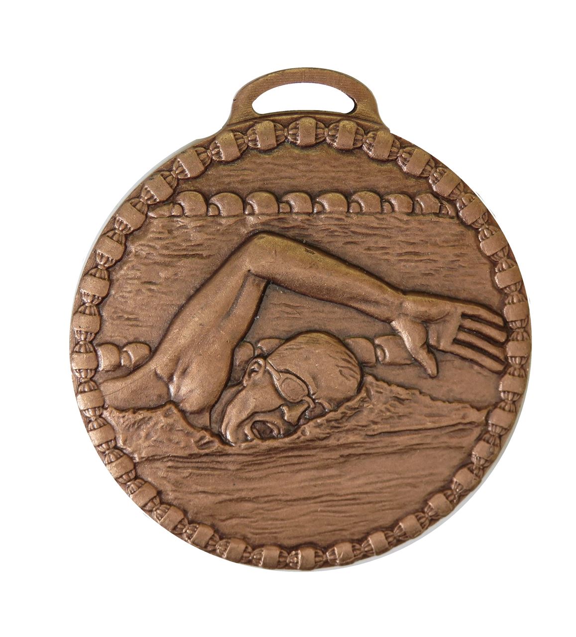 Copper Male Crawl Value Swimming Medal (size: 50mm) - 672E