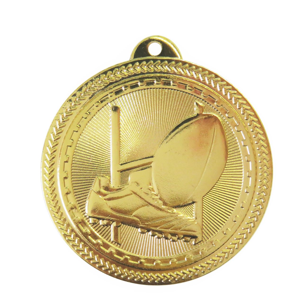 Gold  Super Value Rugby Medal (size: 50mm) - 63508