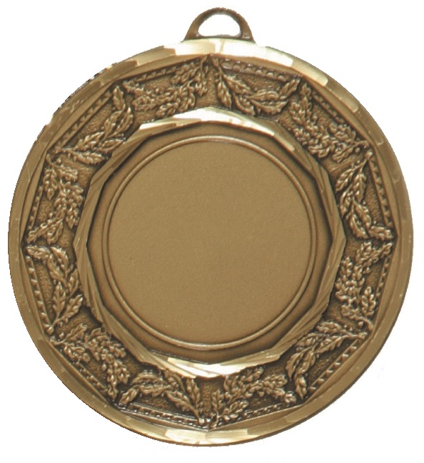 Bronze Faceted Classic Laurel Medal (size: 50mm) - 5515F