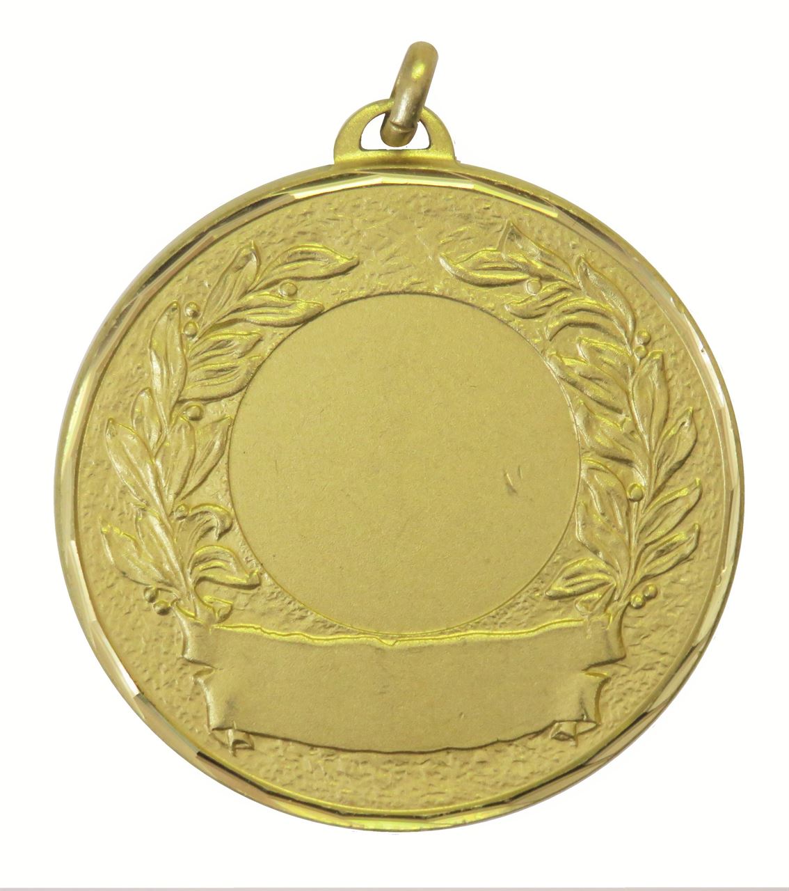 Gold Faceted Laurel & Banner Medal (size: 50mm) - 5600F