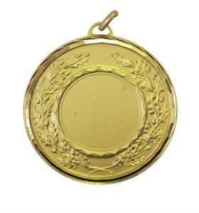 Gold Faceted Classic Wreath Medal (size: 50mm and 60mm) - 5595F