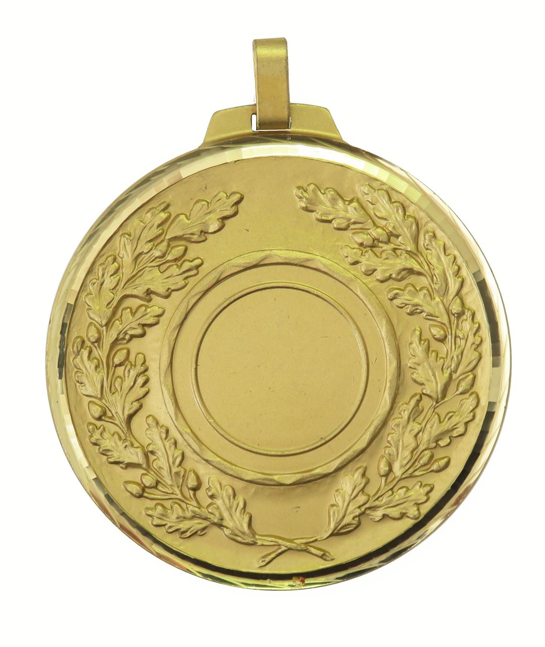 Gold Faceted Classic Wreath Holder Medal (size: 70mm) - 5595F