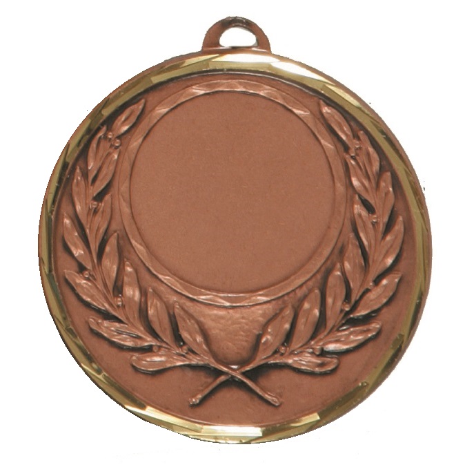 Copper Faceted Wreath Medal (size: 50mm) - 5605F