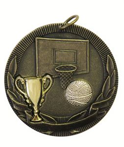 Gold Cup Design Basketball Medal (size: 50mm) - D3BB