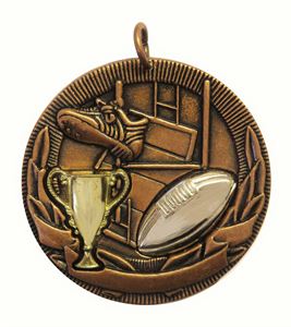 Copper Cup Design Rugby Medal (size: 50mm) - D3RG